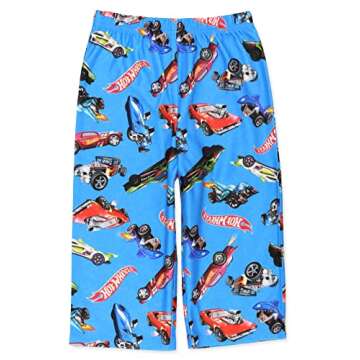 Hot Wheels Racecar Toddler and Boys Flannel Coat Style Pajama Set (4T, Blue)