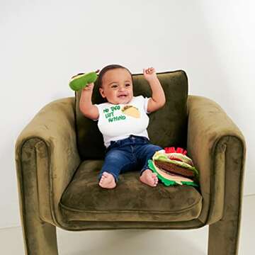 Mud Pie unisex baby | Spoon, Mud Pie Fiesta Taco Gift Box Set Includes Silicone Bib and Spoon Plush Taco Book Avocado, Multi, One Size US