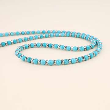 COAI Men's Women's Blue Stone Necklace Turquoise Necklace Healing Crystal Necklace