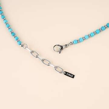 COAI Men's Women's Blue Stone Necklace Turquoise Necklace Healing Crystal Necklace