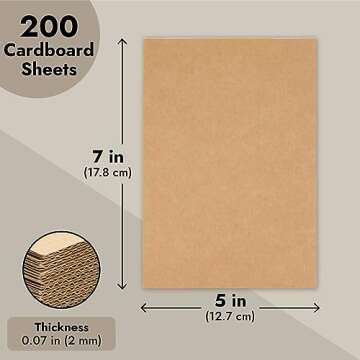 Juvale 200 Pack 5x7 Corrugated Cardboard Sheets for Mailers, Flat Packaging Inserts for Shipping, Mailing, Crafts, 2mm Thick