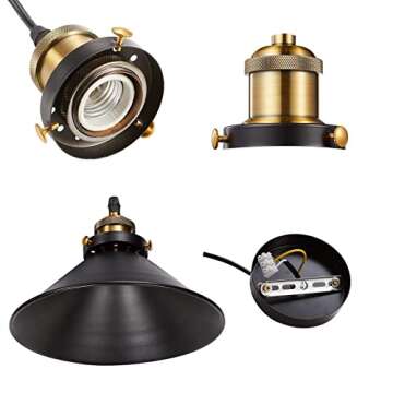 KPWONY Industrial Pendant Light Fixture for Home Decor