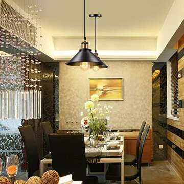 KPWONY Industrial Pendant Light Fixture for Home Decor
