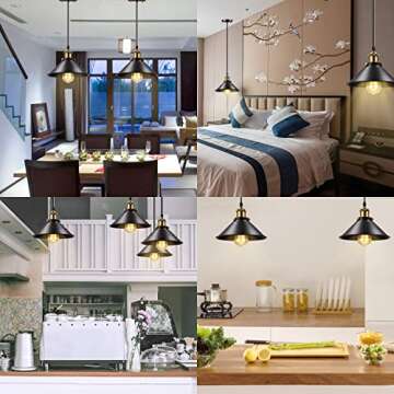 KPWONY Industrial Pendant Light Fixture for Home Decor