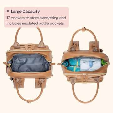 BabbleRoo Leather Diaper Bag Backpack - Ultimate Baby Essentials | Multi-function & Waterproof