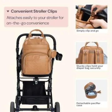 BabbleRoo Leather Diaper Bag - Stylish Baby Backpack