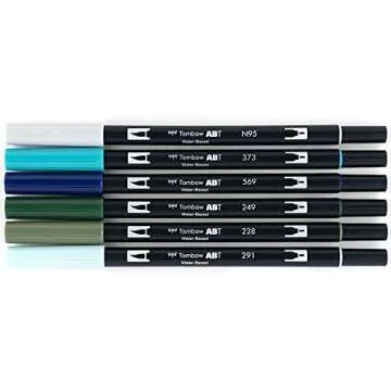 Tombow 56227 Dual Brush Pen Art Markers, Wonderland, 6-Pack. Blendable, Brush and Fine Tip Markers, ...