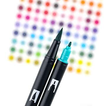 Tombow 56227 Dual Brush Pen Art Markers, Wonderland, 6-Pack. Blendable, Brush and Fine Tip Markers, Portrait, 1 Count (Pack of 6)