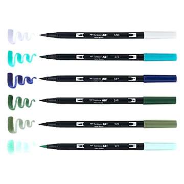 Tombow 56227 Dual Brush Pen Art Markers, Wonderland, 6-Pack. Blendable, Brush and Fine Tip Markers, Portrait, 1 Count (Pack of 6)