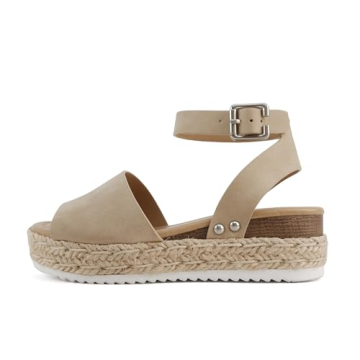 Soda Little Kids/Children/Girls Espadrille Flatform Wedge Open Toe Sandals