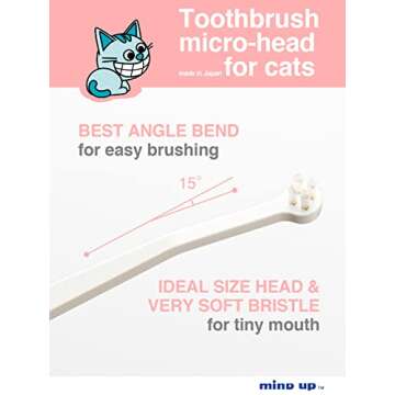 MIND UP Toothbrush Micro Head for Cats Made in Japan by Nyanko Care (1)