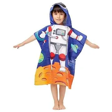 100% Cotton Hooded Towel for Toddlers - Little Astronaut - Bath, Pool, Beach!