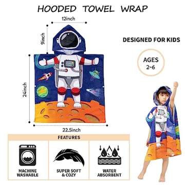 Soft Cotton Hooded Towel for Kids 2-6 Years