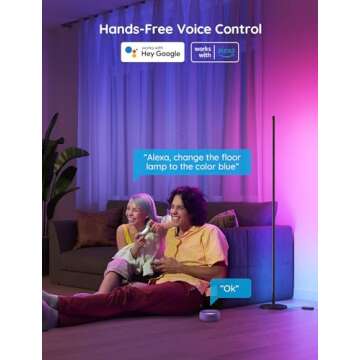 Govee RGBIC Floor Lamp, LED Corner Lamp Bundle with RGBIC Smart Table Lamp 2, Touch Bedside Lamps Work with Matter, Alexa
