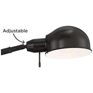 360 Lighting Dawson Traditional Task Pharmacy Floor Lamp Standing 55" Tall Dark Bronze Metal Adjustable Swing Arm Boom Arm and Head Decor for Living Room Reading House Bedroom Home