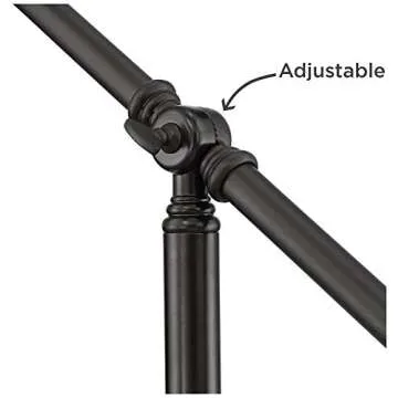 360 Lighting Dawson Traditional Task Pharmacy Floor Lamp Standing 55" Tall Dark Bronze Metal Adjustable Swing Arm Boom Arm and Head Decor for Living Room Reading House Bedroom Home