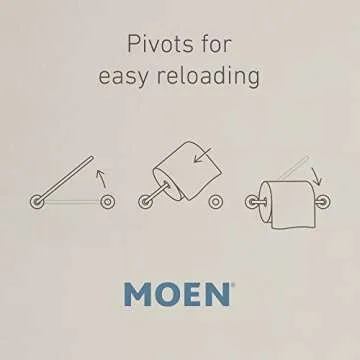 Moen Matte Black Align Pivoting Double Post Modern Toilet Paper Holder, YB0408BL