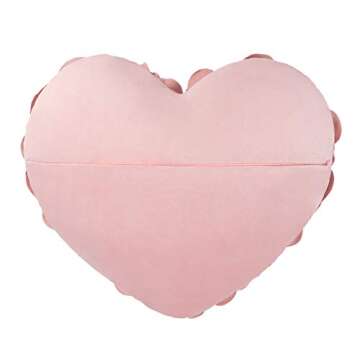 JWH Flower Throw Pillow Covers Heart Shaped Rose Gold Cushion Decorative 14 x 16 Inches