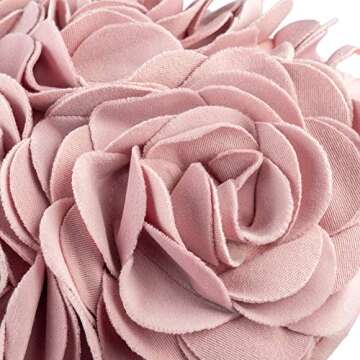 JWH Heart-Shaped Floral Accent Pillow Covers - 14x16 Inches