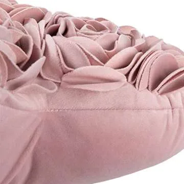 JWH Heart-Shaped Floral Accent Pillow Covers - 14x16 Inches