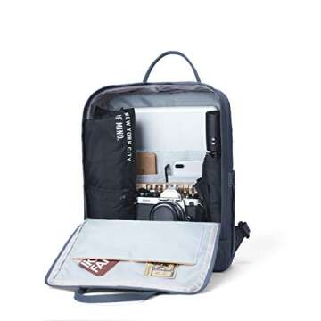 KALIDI Casual Laptop Backpack 15 Inches Classic Camping Rucksack Travel Outdoor Square Daypack College Hiking Gym Bag, Grey Blue