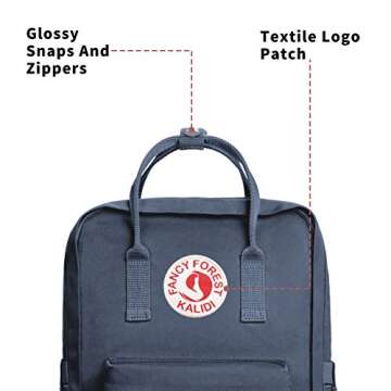 KALIDI Casual Laptop Backpack 15 Inches Classic Camping Rucksack Travel Outdoor Square Daypack College Hiking Gym Bag, Grey Blue