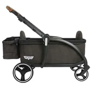 Keenz Class Push Pull Baby Toddler Kids Stroller Wagon with 1 Touch Brake, Foldable Design, Activity Tray, Storage Bin, and Removeable Canopy, Black