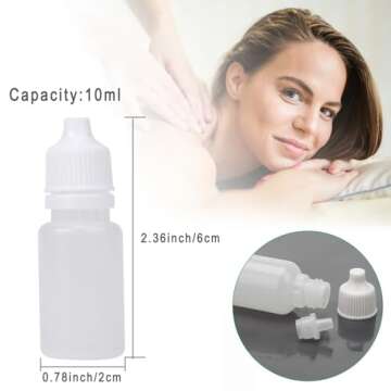 Eldwivz Plastic Eye Dropper Bottle: 50 pcs 10 ml Empty Small Squeeze Bottles For Oil Ear Paint Liqui...