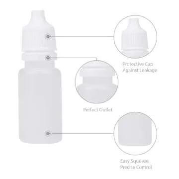 Eldwivz 50 PCS 10 ml Plastic Eye Dropper Bottles