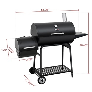 Royal Gourmet 30-Inch Charcoal Grill with Offset Smoker