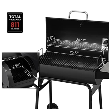 Royal Gourmet 30-Inch Charcoal Grill with Offset Smoker