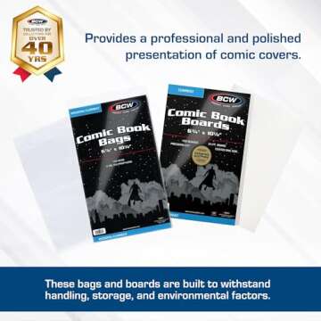 BCW Current Comic Bags and Backing Boards | 200 Bags & 200 Boards | Acid-Free Archival Storage | Pro...