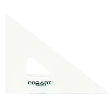 PRO ART Drafting Triangle, 6-inch, 45/90 Degrees, Clear