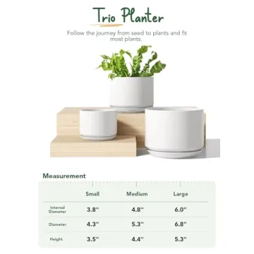 Elegant LE TAUCI Ceramic Plant Pots Set for Indoor Plants