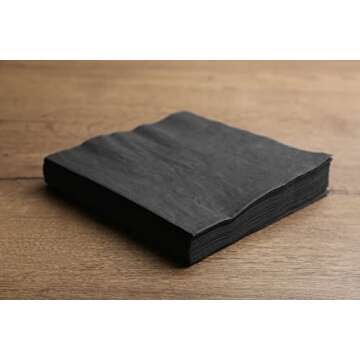 Perfectware 2Ply Black Paper Cocktail Beverage Napkins 1000ct