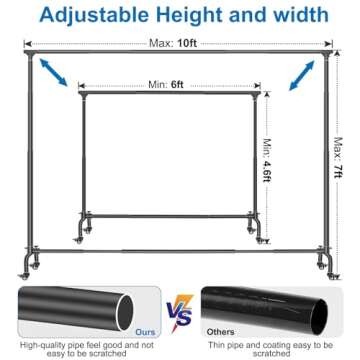 MOUNTDOG Photo Studio Backdrop Support System, 10FT Adjustable Photography Background Stand Kit with Backdrop Clamps, 2 Sandbags, and Carrying Bag for Portrait & Studio Photography Black-White