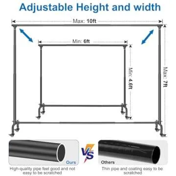 MOUNTDOG Photo Studio Backdrop Support System, 10FT Adjustable Photography Background Stand Kit with Backdrop Clamps, 2 Sandbags, and Carrying Bag for Portrait & Studio Photography Black-White