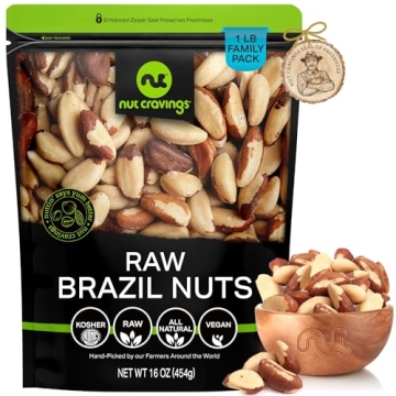 NUT CRAVINGS - Raw Brazil Nuts, Unsalted, No Shell, Whole, (16oz - 1 LB) Bulk Nuts Packed Fresh in R...