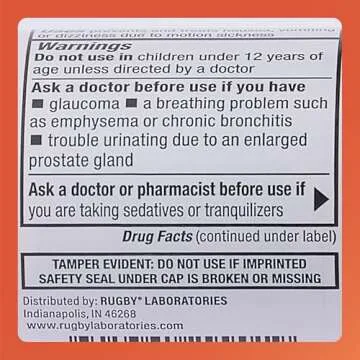 Rugby Meclizine Chewable Tablets 25mg - Anti-Nausea Medicine Helps with Motion Sickness - 100 Tablets (3 Pack)