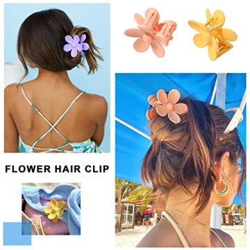 AWAYTR Flower Hair Clip Set - 4 Color Stylish Clips