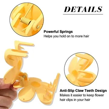 AWAYTR Flower Hair Clip Set - 4 Color Stylish Clips