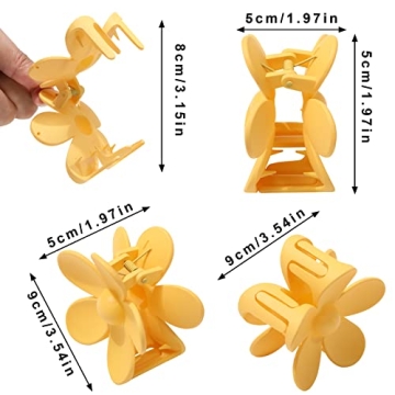 AWAYTR Flower Hair Clip Set - 4 Color Stylish Clips