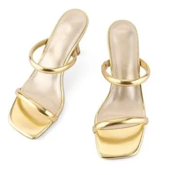 Shoe'N Tale Strappy Heels Kitten Heeled Mules - Stylish Comfort