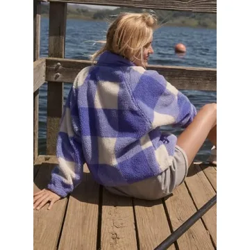 Kumufenc Women's Printed Sherpa Jacket Cozy and Stylish