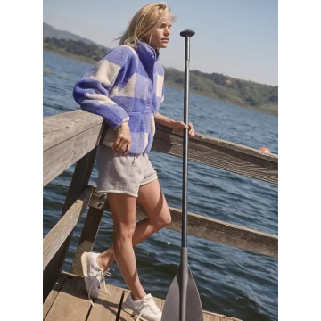 Kumufenc Women's Printed Sherpa Jacket Cozy and Stylish