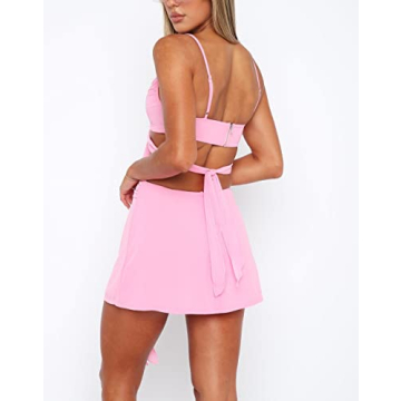 Y2K Ruffle Mesh Skirt Set for Trendy Women