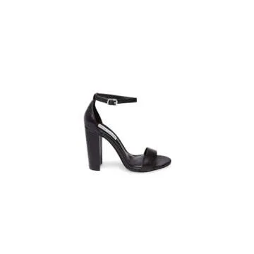 Steve Madden Women's Carrson Heeled Sandal, Black Leather, 7