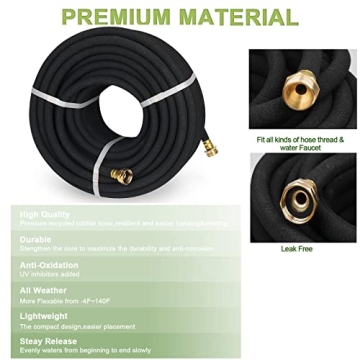 HZYOUMU 150 FT Soaker Hose with Brass Connectors for Gardens