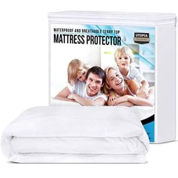 Utopia Bedding Waterproof Mattress Protector Queen Size, Premium Terry Mattress Cover 200 GSM, Breathable, Fitted Style with Stretchable Pockets (White)