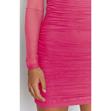 Hotwy Sexy Mesh Sheer Bodycon Dress for Women